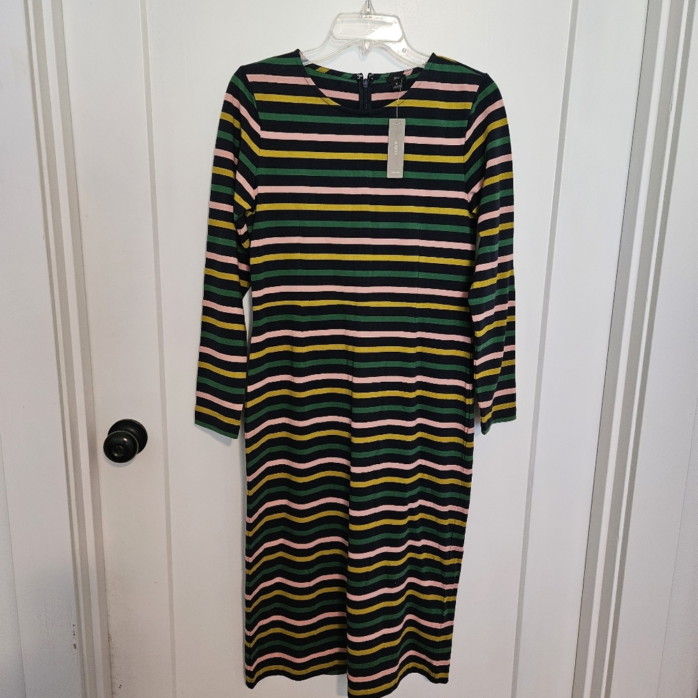 NWT J Crew Striped Sheath Dress